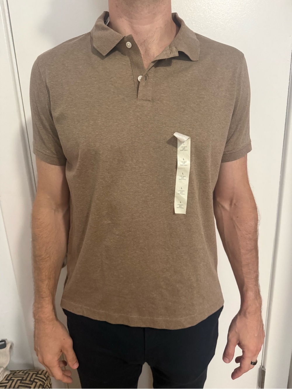 Banana Republic Men's Brown Short-Sleeve Polo Shirt